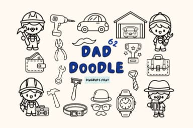 Dad Doodle by Babymimiart — Dingbats Font — thumbnail 1