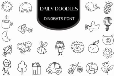 Daily Doodles by Heartcraft Atelier — Dingbats Font — thumbnail 1