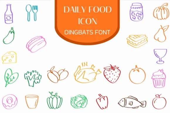 Daily Food Icons by Heartcraft Atelier — Dingbats Font