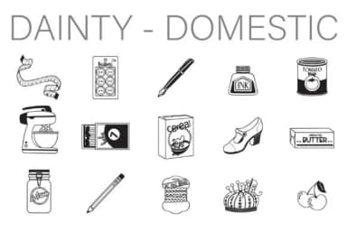 Dainty Domestic Dingbats by Illustration Ink — Dingbats Font — thumbnail 1