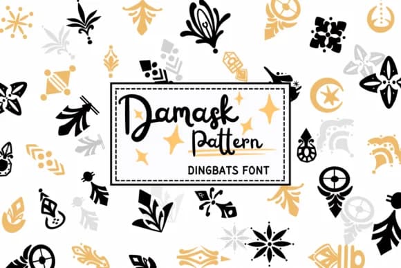 Damask Pattern by PraewDesigns — Dingbats Font