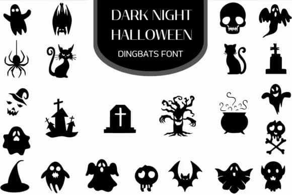 Dark Night Halloween by Heartcraft Atelier — Dingbats Font