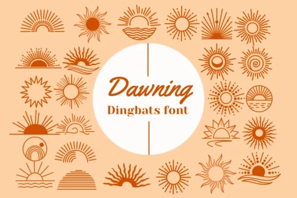 Dawning by Nun Sukhwan — Dingbats Font
