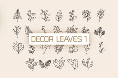 Decor Leaves by DesignFour — Dingbats Font — thumbnail 1