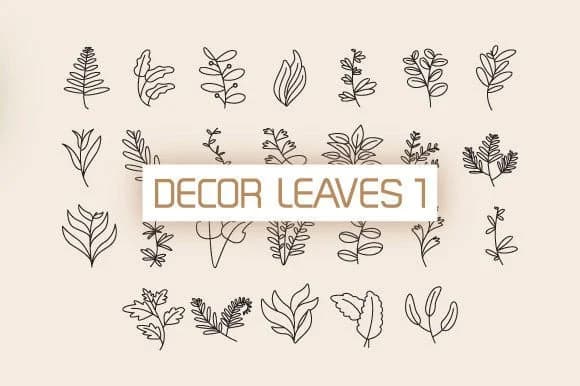 Decor Leaves by DesignFour — Dingbats Font