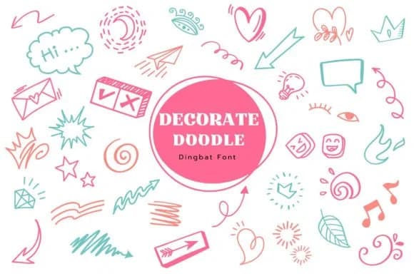 Decorate Doodle by Pui Art — Dingbats Font