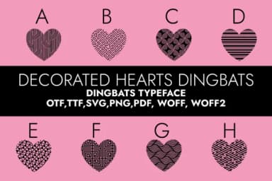 Decorated Hearts by Minimalistartstudio — Dingbats Font — thumbnail 1