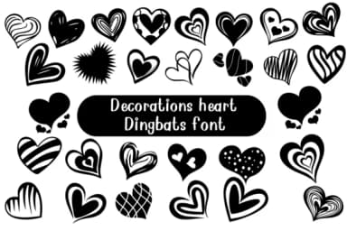 Decorations Heart by Nongyao — Dingbats Font — thumbnail 1