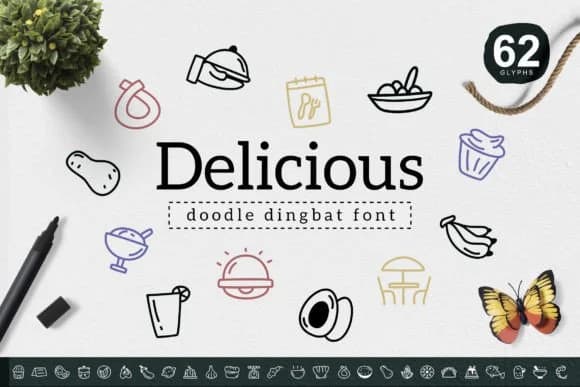 Delicious by YandiDesigns — Dingbats Font