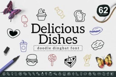 Delicious Dishes by YandiDesigns — Dingbats Font — thumbnail 1