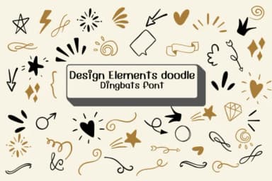 Design Elements Doodle by Ketsarin — Dingbats Font — thumbnail 1