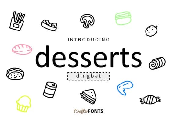 Desserts Doodle by CrafterFonts — Dingbats Font