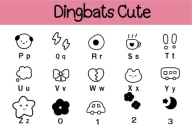 Dingbats Cute by Nun Sukhwan — Dingbats Font — thumbnail 3