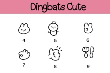 Dingbats Cute by Nun Sukhwan — Dingbats Font — thumbnail 4