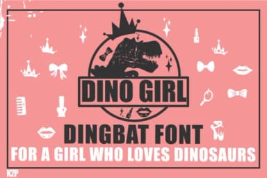 Dino Girl by KtwoP — Dingbats Font — thumbnail 1