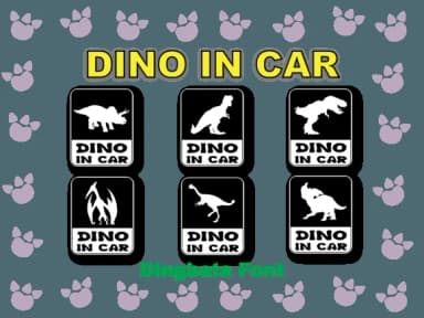 Dino in Car by Happy Bamboo — Dingbats Font — thumbnail 1
