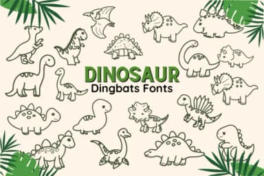 Dinosaur by Nun Sukhwan — Dingbats Font — thumbnail 1