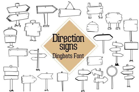 Direction Signs by Nun Sukhwan — Dingbats Font
