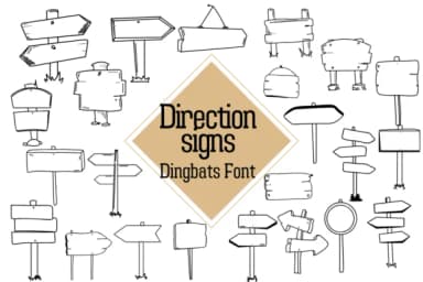 Direction Signs by Nun Sukhwan — Dingbats Font — thumbnail 1