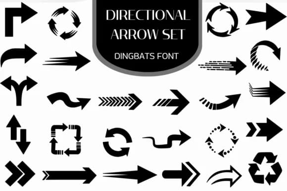 Directional Arrow Set by Heartcraft Atelier — Dingbats Font