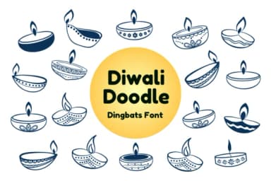 Diwali Doodle by Nun Sukhwan — Dingbats Font — thumbnail 1
