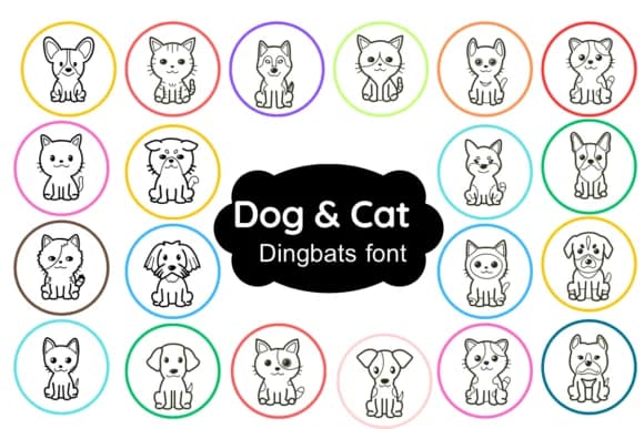 Dog and Cat by Nun Sukhwan — Dingbats Font