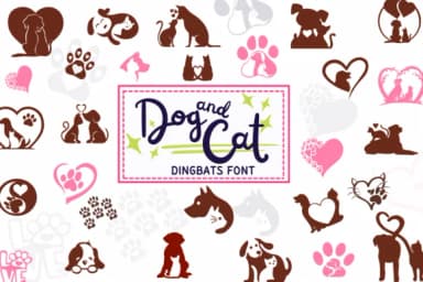 Dog and Cat by PraewDesigns — Dingbats Font — thumbnail 1