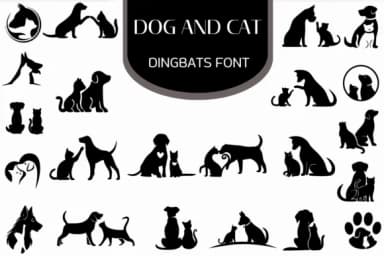 Dog and Cat by Heartcraft Atelier — Dingbats Font — thumbnail 1