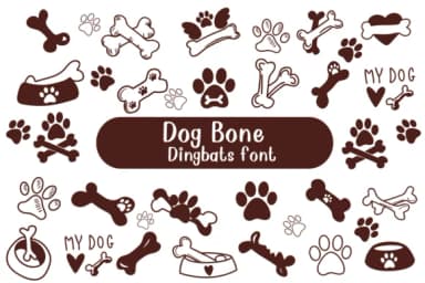Dog Bone by Nongyao — Dingbats Font — thumbnail 1