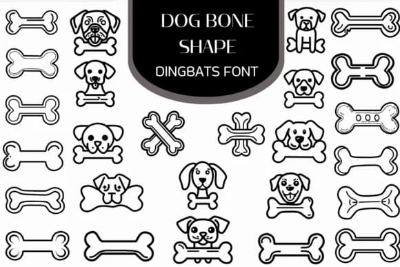 Dog Bone Shape by Heartcraft Atelier — Dingbats Font