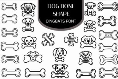 Dog Bone Shape by Heartcraft Atelier — Dingbats Font — thumbnail 1