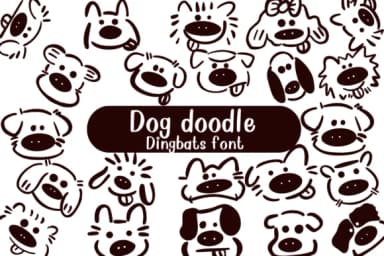 Dog Doodle by Nongyao — Dingbats Font — thumbnail 1
