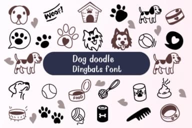Dog Doodle by Nongyao — Dingbats Font — thumbnail 1