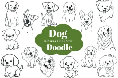 Dog Doodle by Suphitchaya — Dingbats Font — thumbnail 1