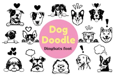 Dog Doodle by Nun Sukhwan — Dingbats Font — thumbnail 1