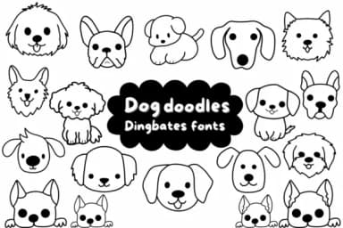 Dog Doodles by Natchuta — Dingbats Font — thumbnail 1
