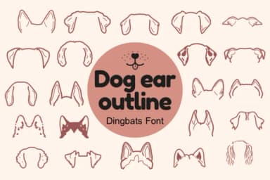Dog Ear Outline by Nun Sukhwan — Dingbats Font — thumbnail 1