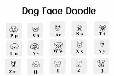 Dog Face Doodle by Ketsarin — Dingbats Font — thumbnail 3