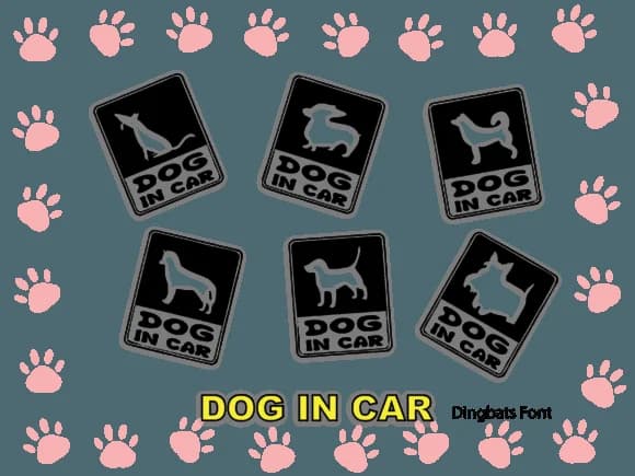 Dog in Car by Happy Bamboo — Dingbats Font
