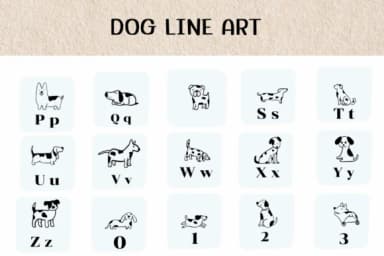 Dog Line Art by Ketsarin — Dingbats Font — thumbnail 3