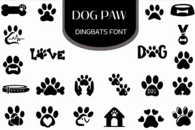 Dog Paw by Heartcraft Atelier — Dingbats Font — thumbnail 1