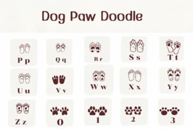 Dog Paw Doodle by Ketsarin — Dingbats Font — thumbnail 3