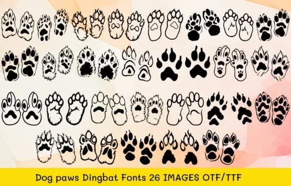 Dog Paws by MOMAT THIRTYONE — Dingbats Font