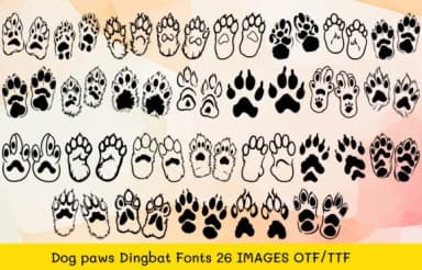 Dog Paws by MOMAT THIRTYONE — Dingbats Font — thumbnail 1