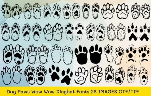 Dog Paws Wow Wow by MOMAT THIRTYONE — Dingbats Font