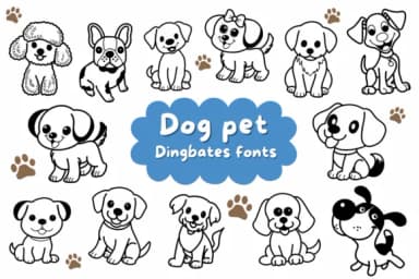 Dog Pet by Natchuta — Dingbats Font — thumbnail 1