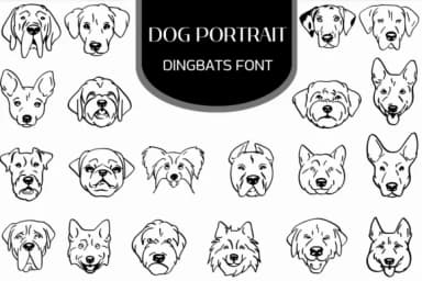 Dog Portrait by Heartcraft Atelier — Dingbats Font — thumbnail 1