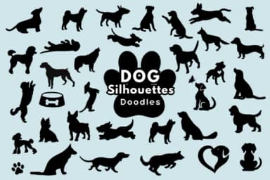 Dog Silhouettes by Pui Art — Dingbats Font — thumbnail 1