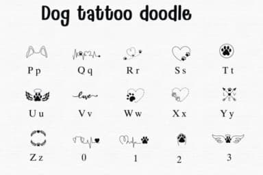 Dog Tattoo Doodle by Sontaya — Dingbats Font — thumbnail 3