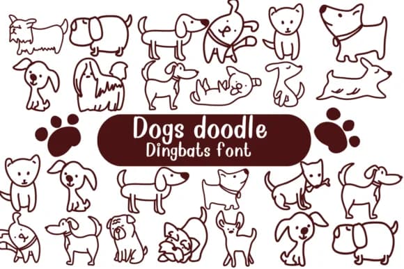 Dogs Doodle by Nongyao — Dingbats Font